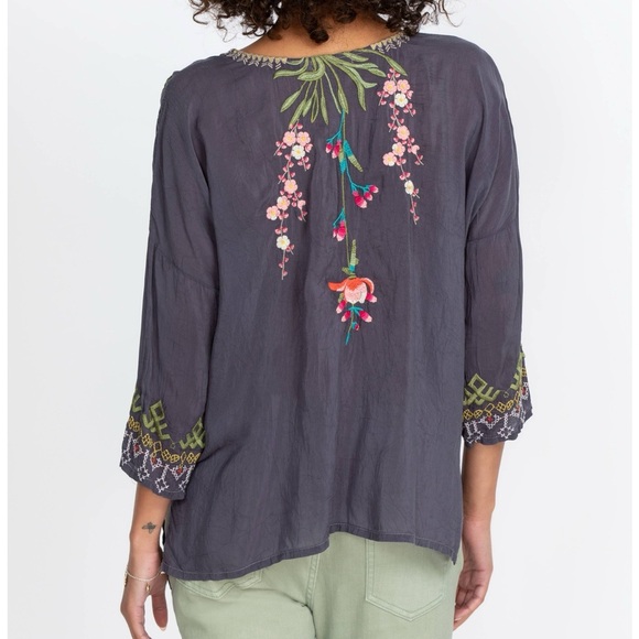 NWT Johnny Was Gia Blouse Top Grey Extra Small XS - Picture 3 of 11